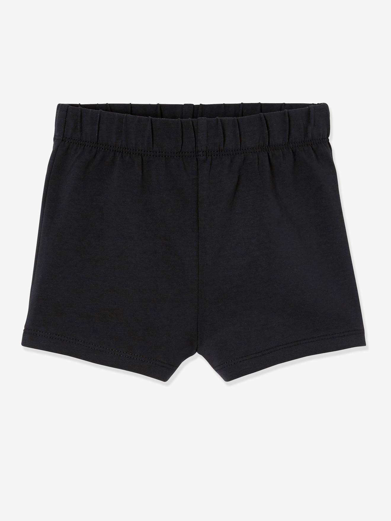 Vertbaudet 2er-Pack Mädchen Shortys Oeko-Tex - grau meliert+schwarz