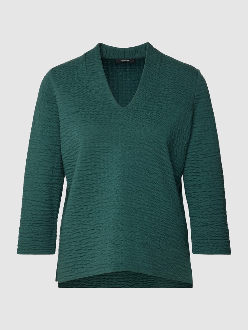 Sweatshirt mit elastischem Saum Modell 'Ganila' in petrol