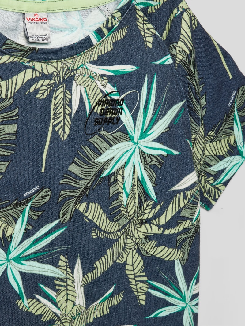 T-Shirt mit Label-Detail Modell 'JEAL' in grün