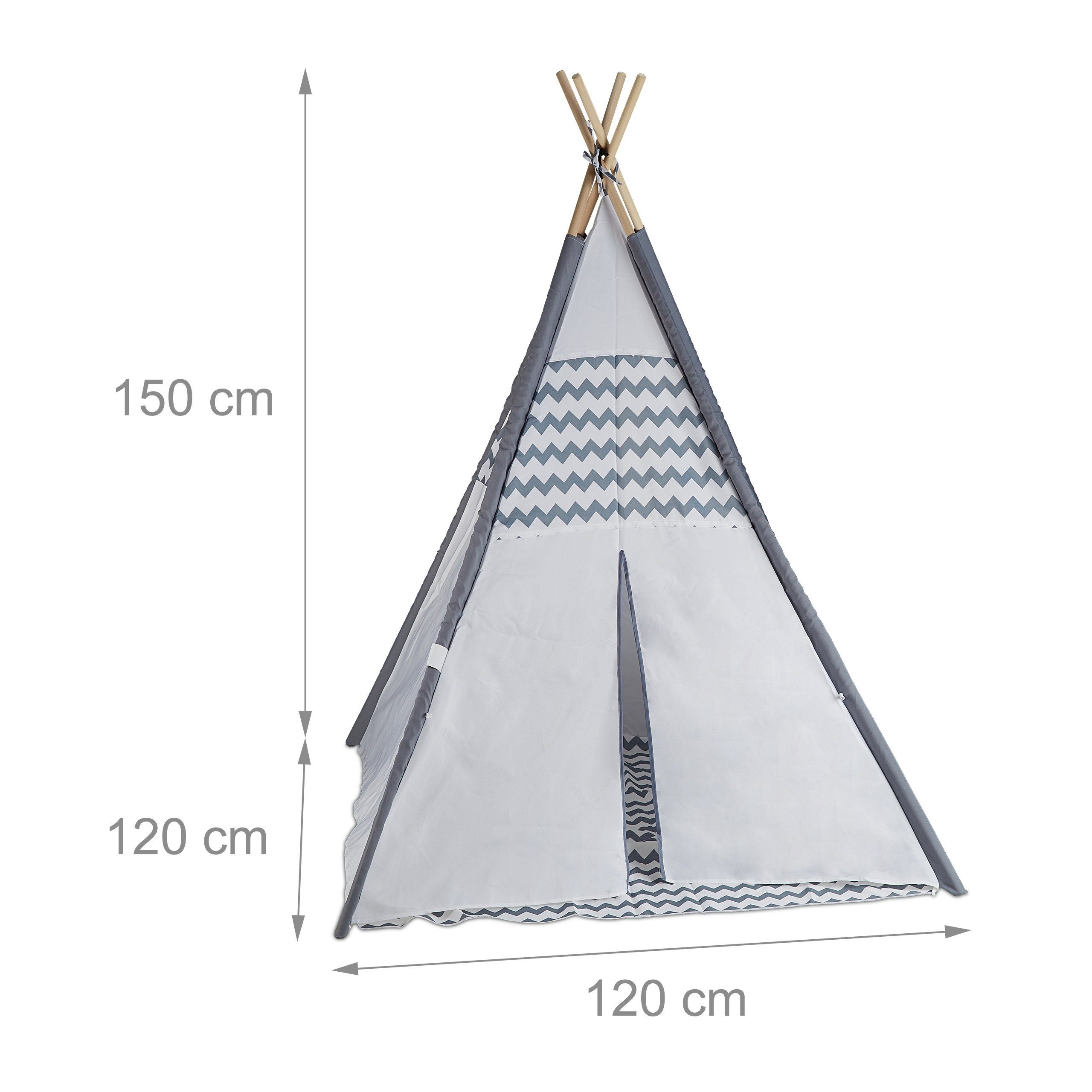 relaxdays Tipi-Zelt Tipi Zelt für Kinder
