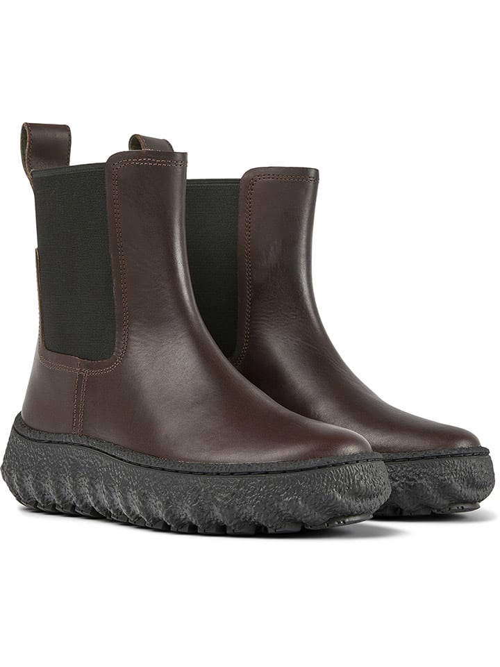 Camper Leder-Chelsea-Boots in Braun günstig kaufen