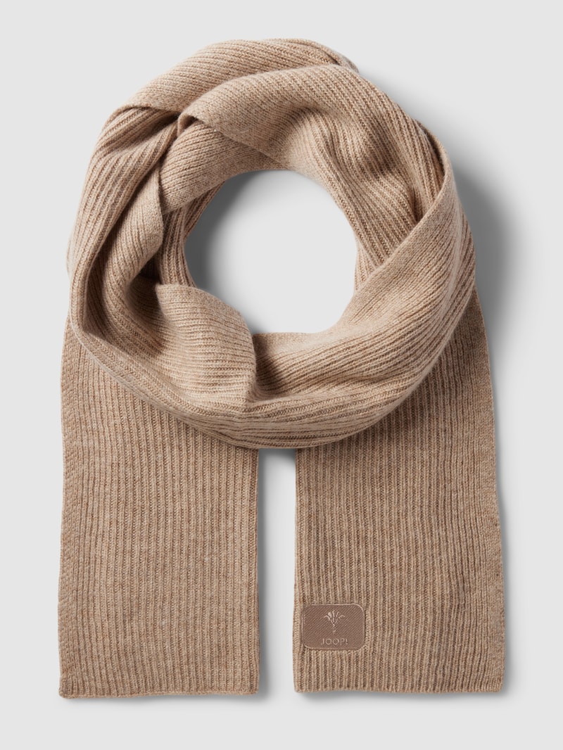 Schal mit Label-Patch in camel