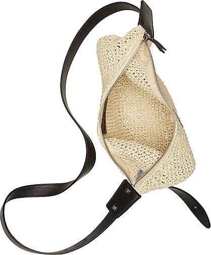 Marc O'Polo Crossbody-Banana-Bag aus Paper-Raffia und Echtleder