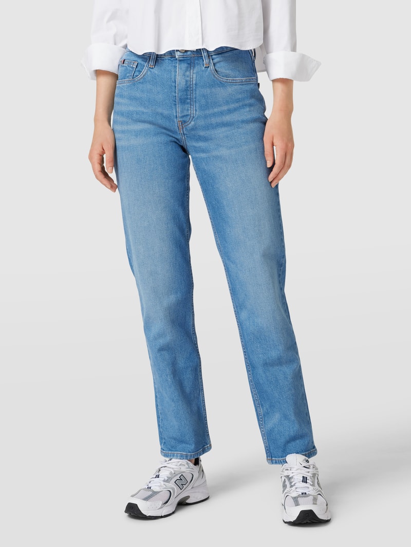 Jeans mit Label-Patch in bleu