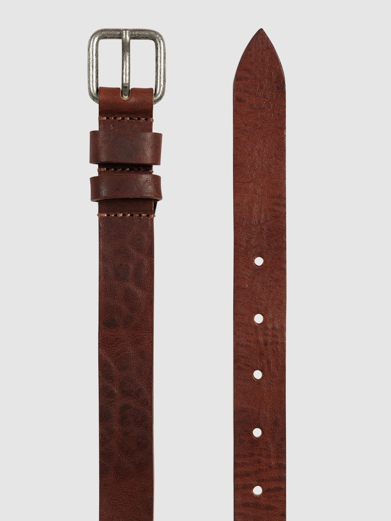 Ledergürtel mit Dornschließe Modell 'Narrow' in cognac