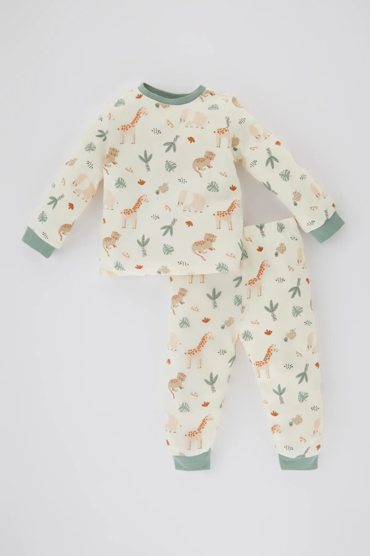 DeFacto  Langarm-Pyjama-Set mit Safari-Aufdruck für Babys
