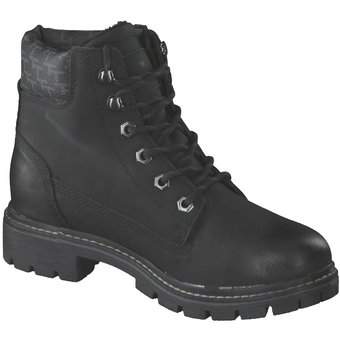 Tom Tailor Schnür Boots in schwarz