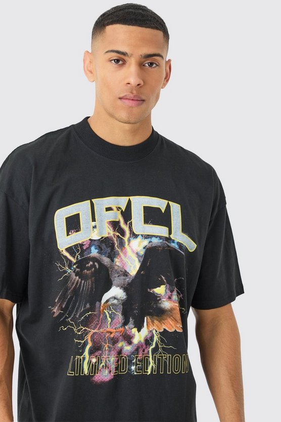 Oversize T-Shirt mit Official Adler-Print