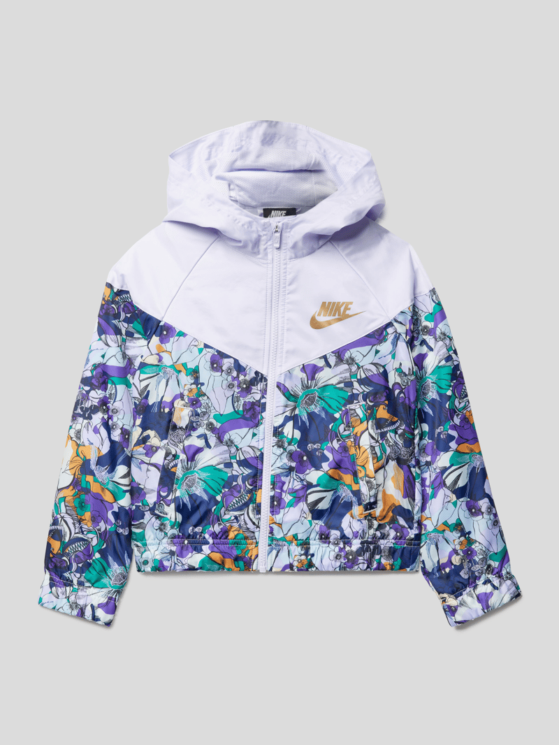 Jacke mit floralem Muster in weiß