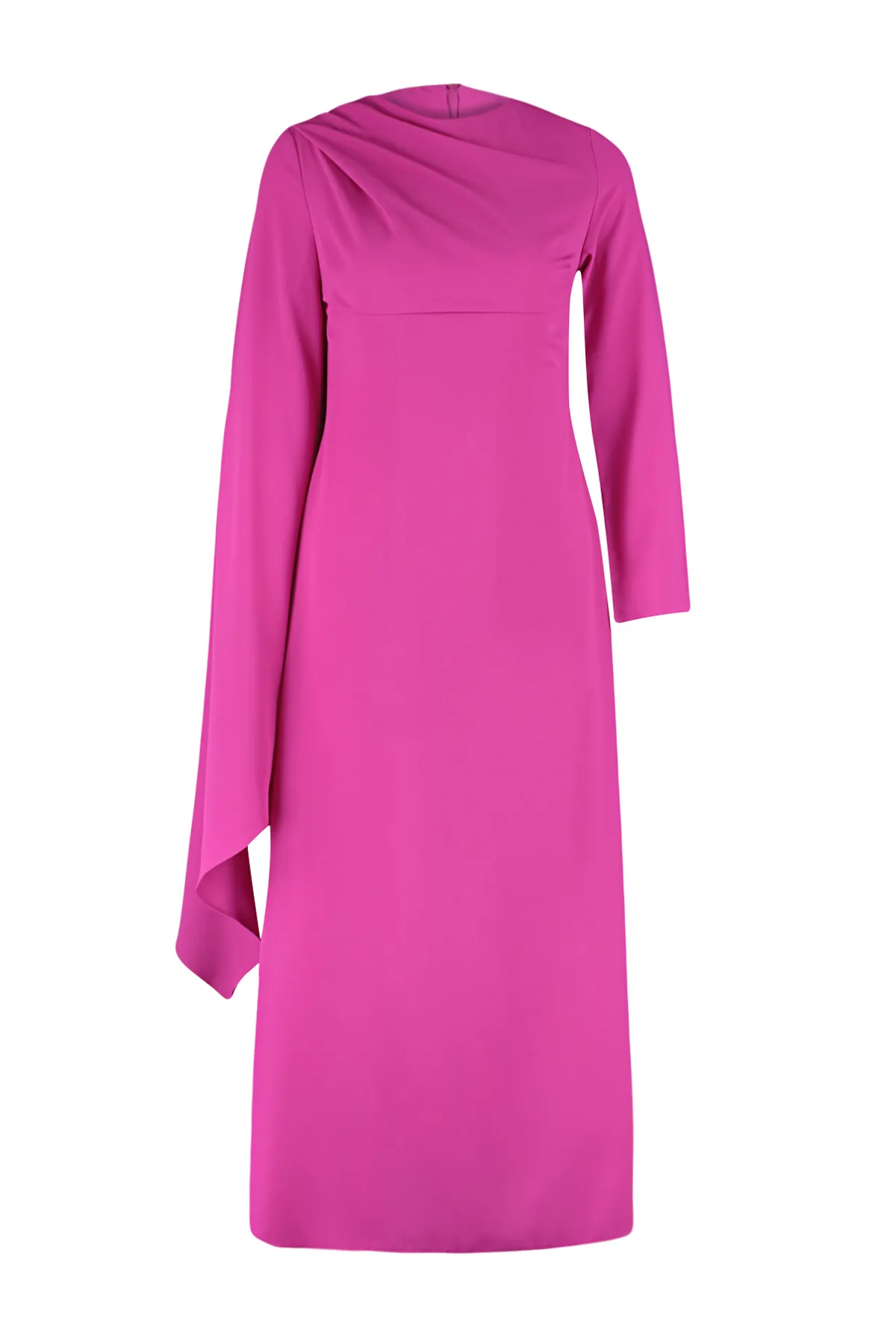 Trendyol Modest  Fuchsia Abendkleid mit Schalkragen TCTSS24DB00036