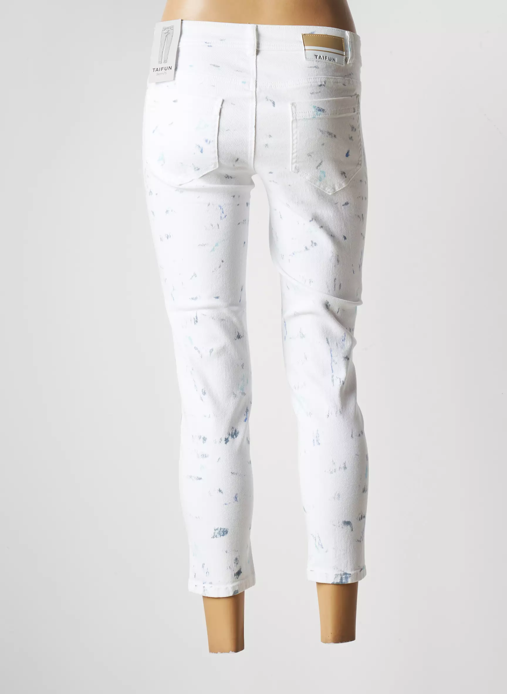 Taifun Jeans Skinny Femme couleur blanc