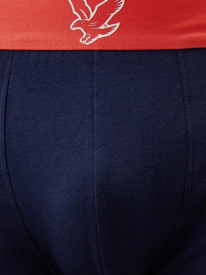 Lyle & Scott Trunks 3-Er Set in Dunkelblau mit mehrfarbigem Bund günstig kaufen
