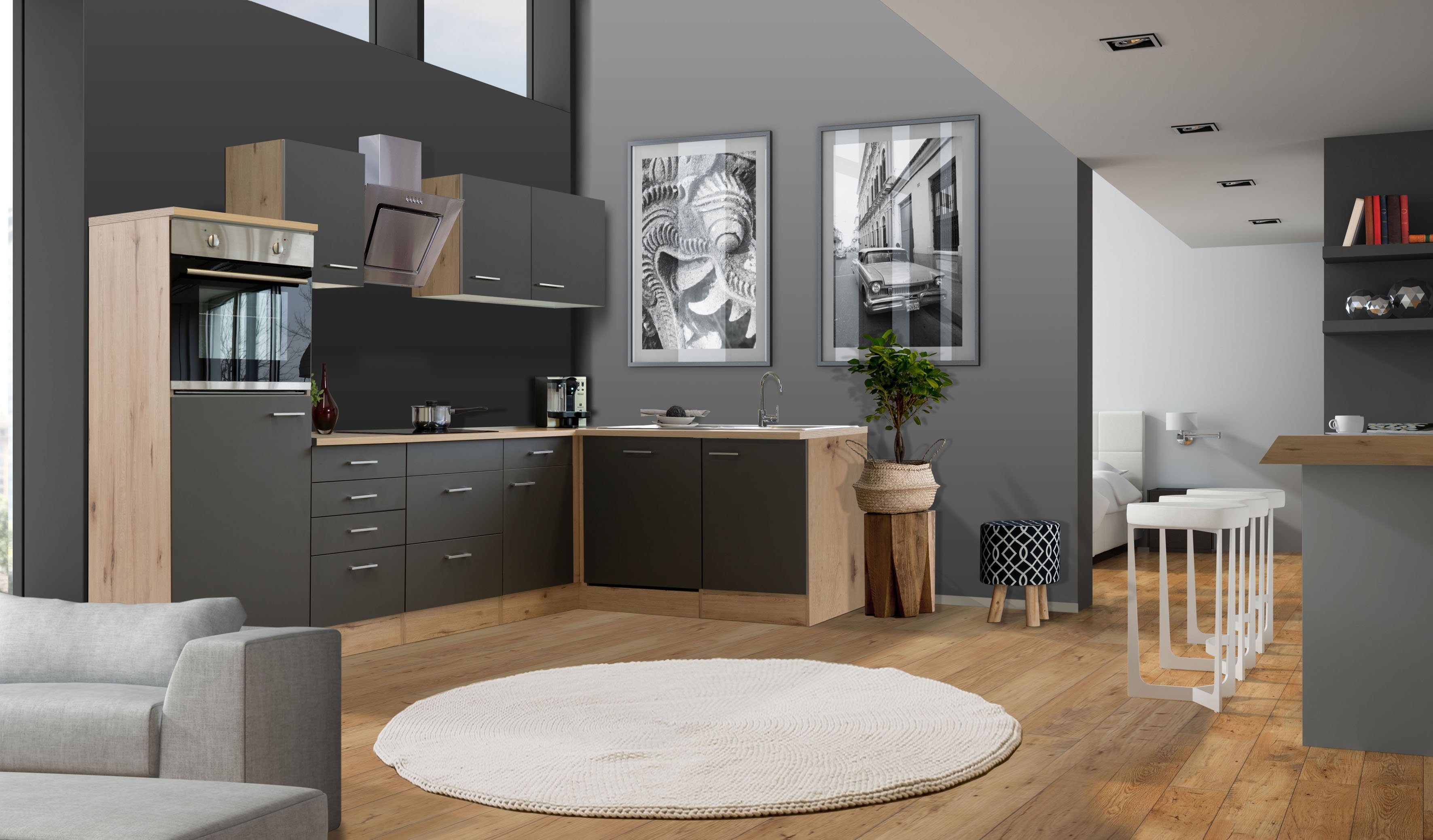 Flex-Well Winkelküche Morena, mit E-Geräten, Gesamtbreite 280 x 170 cm