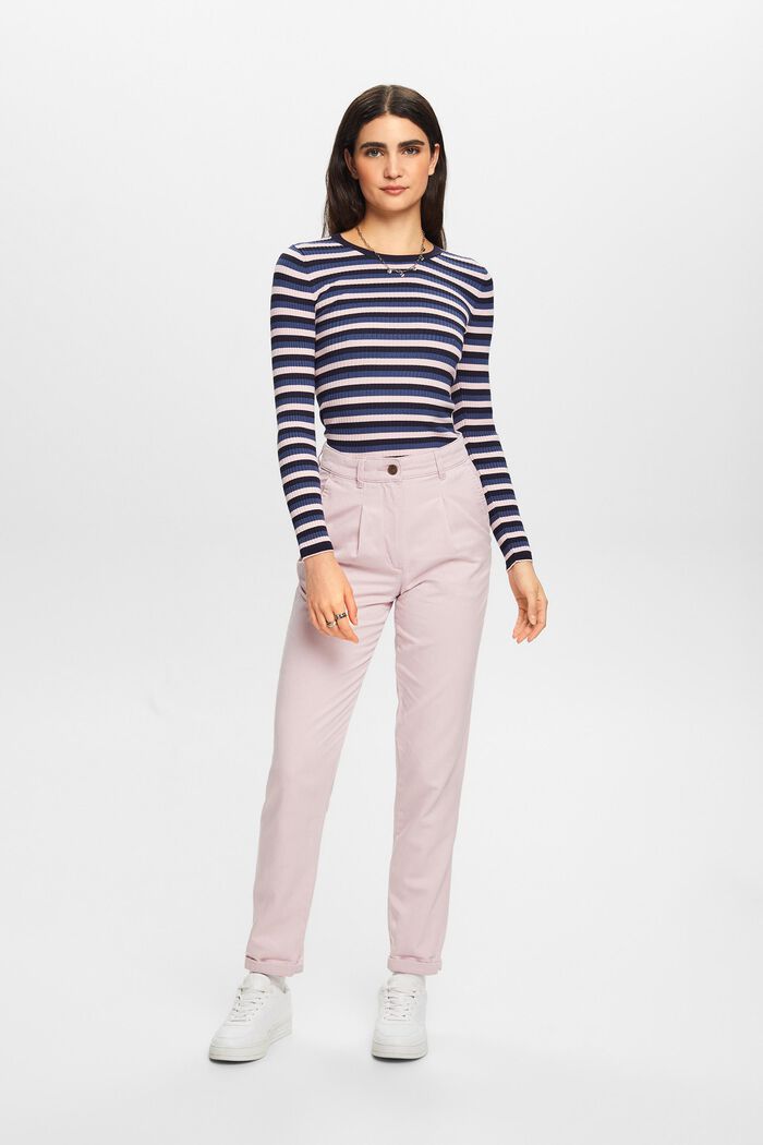 Chino aus Baumwollmix mit mittelhohem Bund