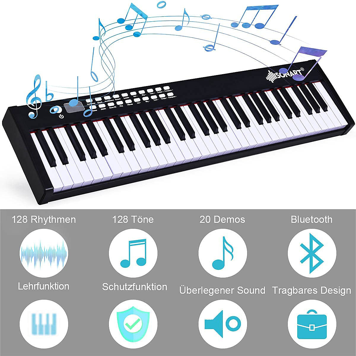 Keyboard 61 Tasten mit Sustain-Pedal