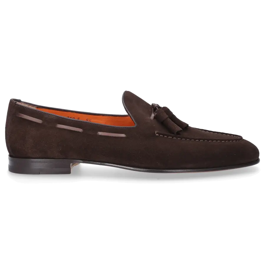 Santoni - Loafer 13904 Kalbsveloursleder - braun