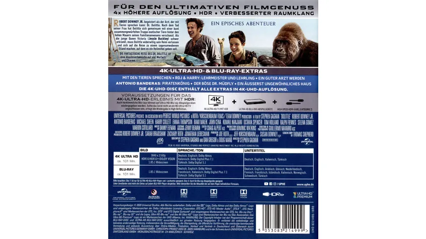 Die fantastische Reise des Dr. Dolittle (4K Ultra HD) (+ Blu-ray 2D)