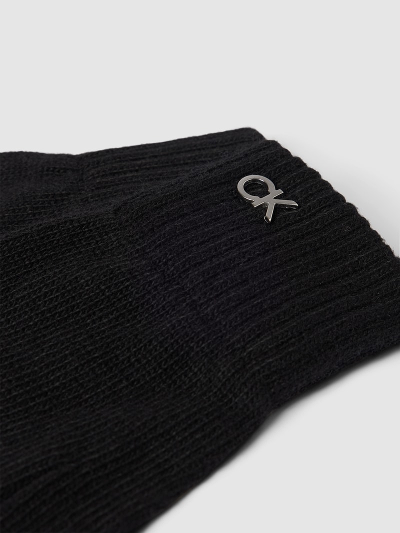 Handschuhe mit Label-Detail in schwarz