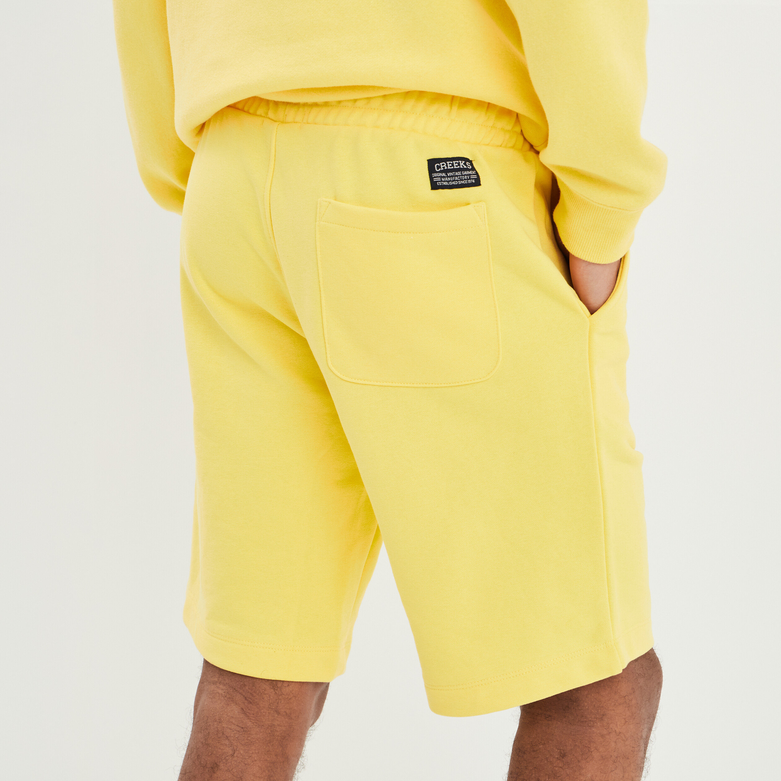 Jogging-Short droit Creeks jaune citron homme | La Halle