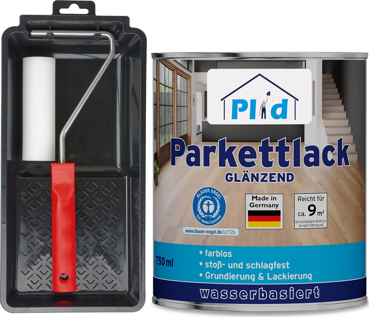 Plid Premium Parkettlack Parkettsiegel Klarlack Farblos Set Farblos - Glänzend