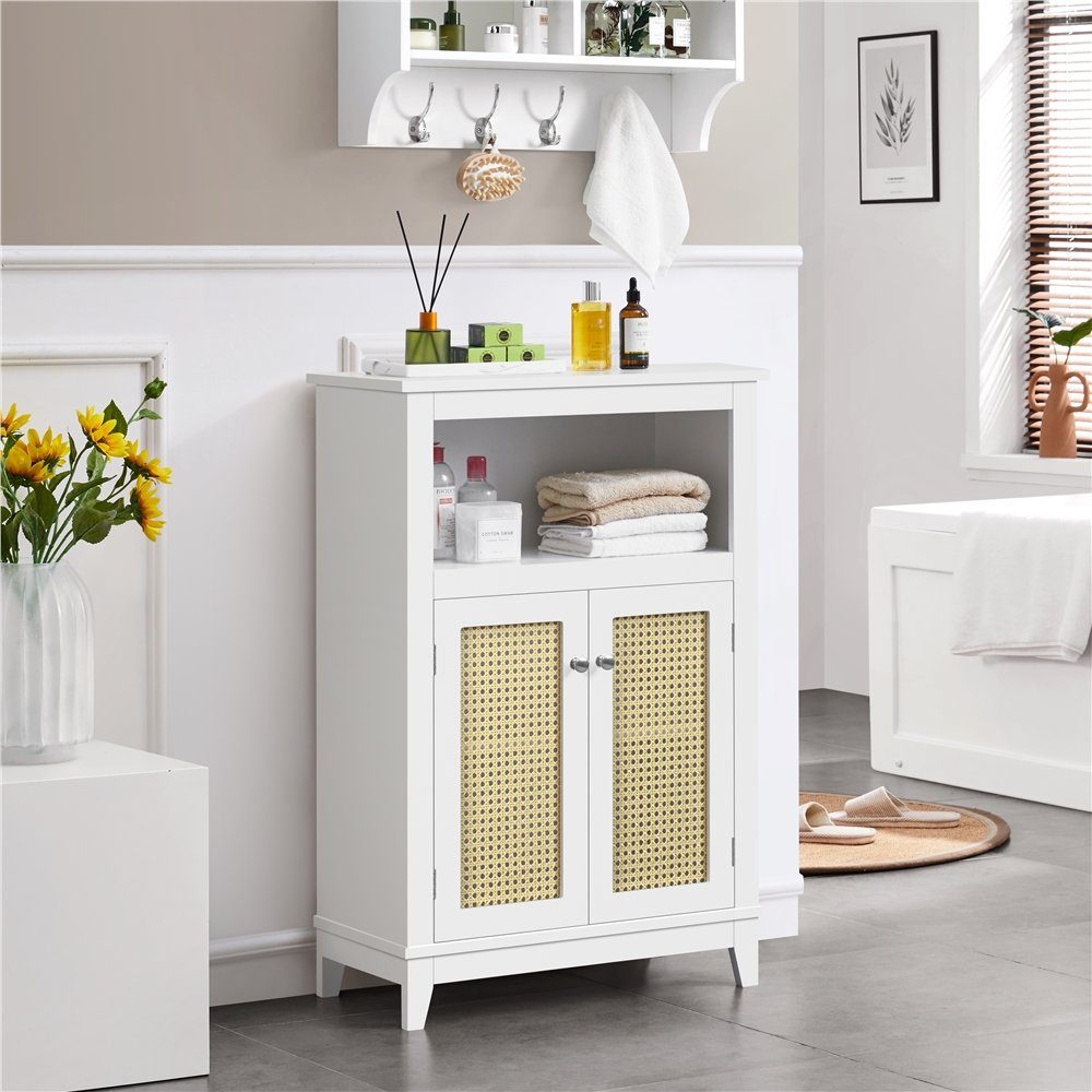 Yaheetech Badkommode, Badezimmerschrank Unterschrank Badschrank, Weiß