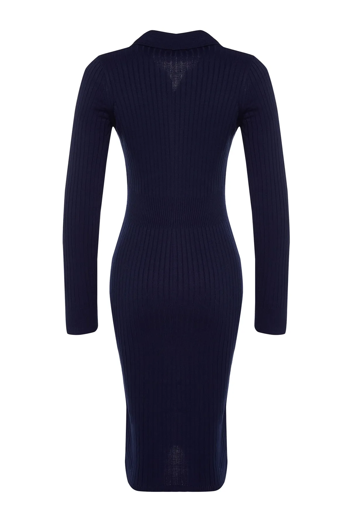 Trendyol Collection  Marineblaues Midi-Strickkleid mit Rollkragen TWOAW22EL1376