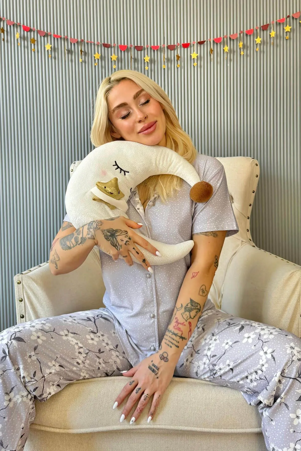 Pijamaevi  Pyjama set - Grau - Unifarben