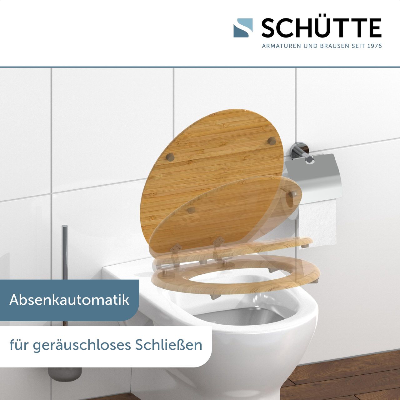 Schütte MDF WC Sitz DONT HURRY Toilettendeckel mit Absenkautomatik, Holzkern