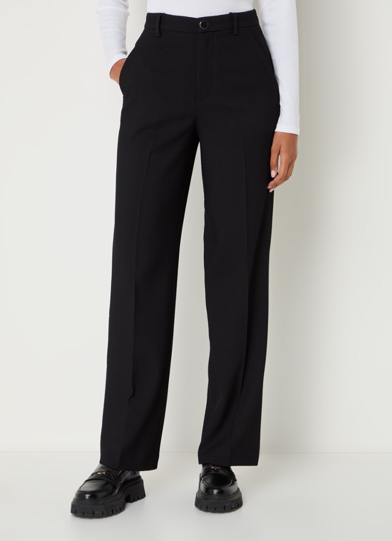 Pantalon Vanilia taille haute coupe large avec texture