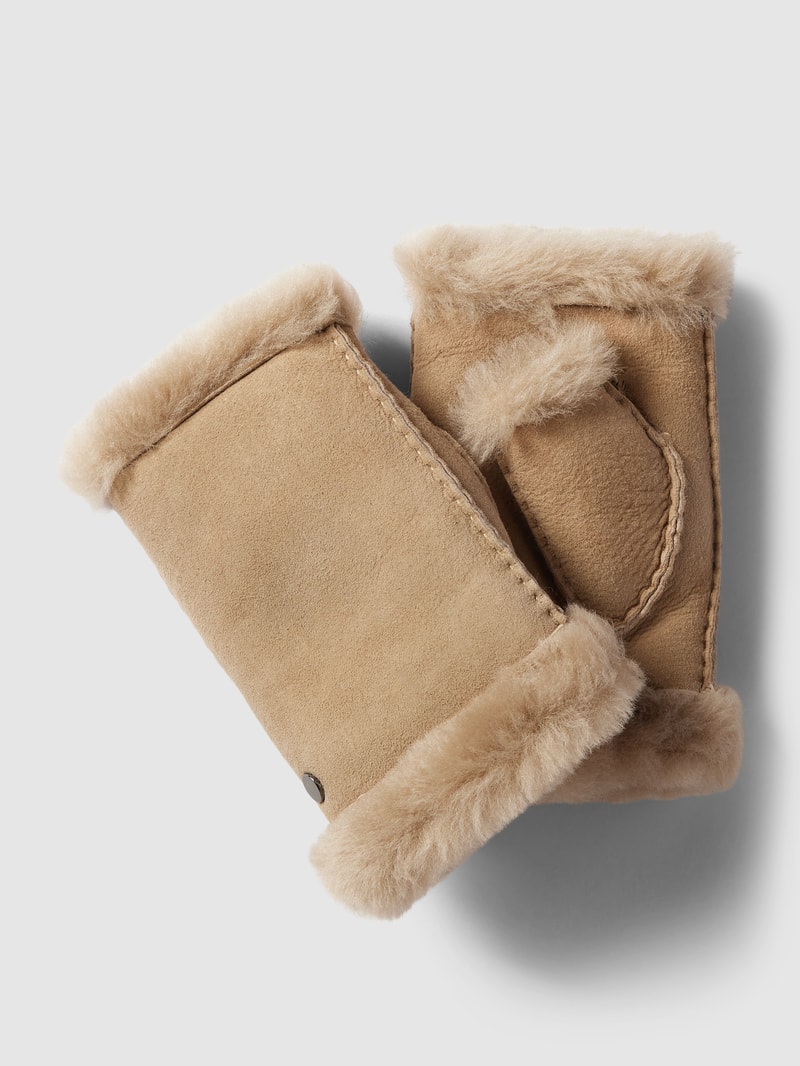 Handschuhe mit Label-Detail in beige