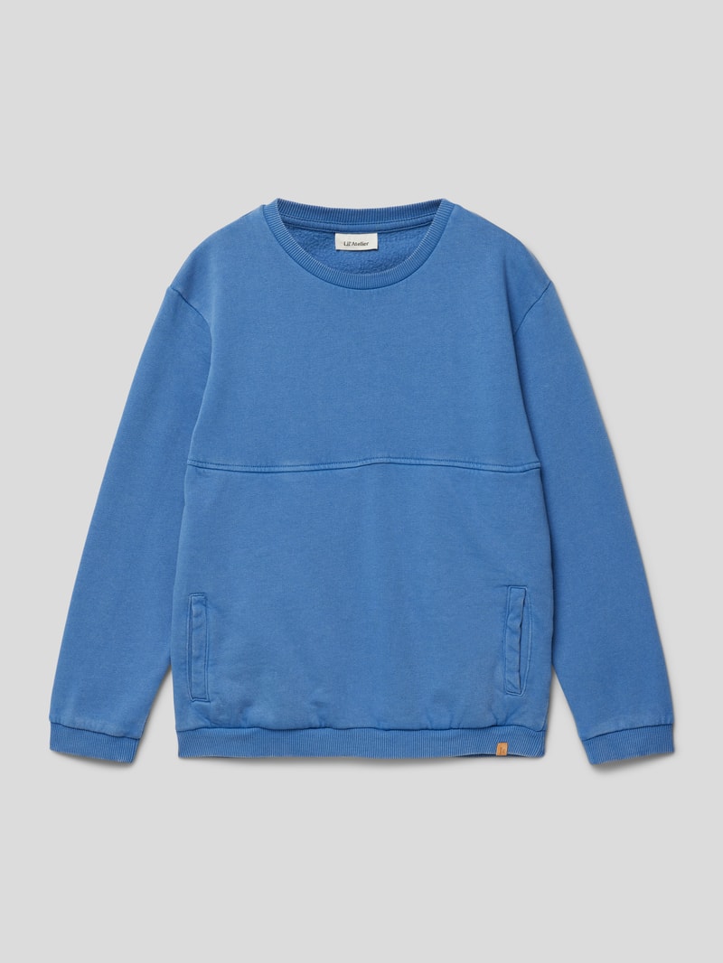 Sweatshirt mit Eingrifftaschen in blau