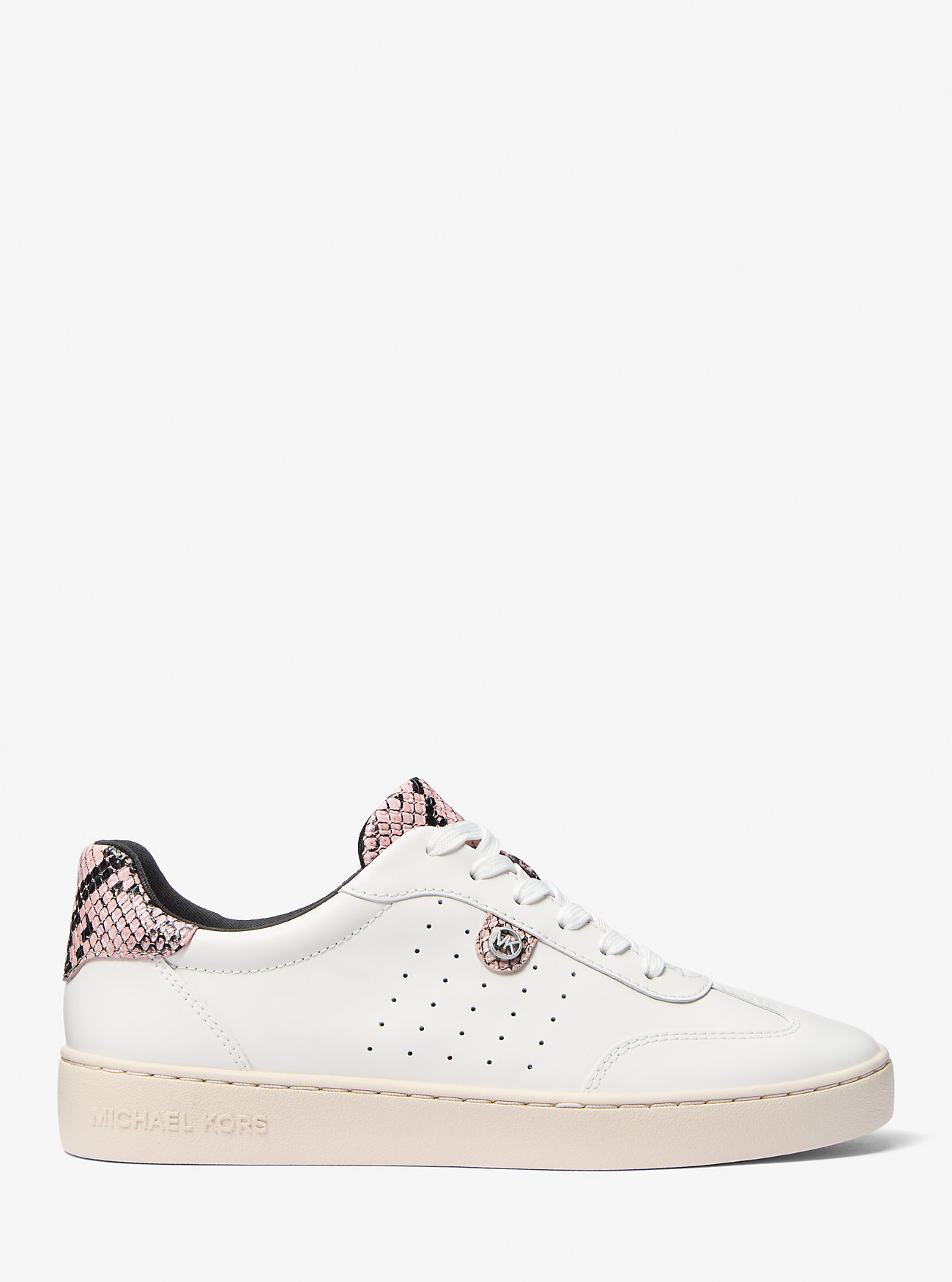 Scotty Snake Preget Skinnsneaker - SMOKEY ROSE