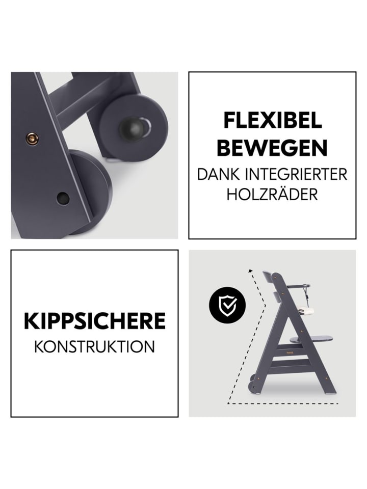 Hauck Hochstuhl Beta Plus inkl. Essbrett, Sitzkissen und in grau,beige günstig kaufen onesize