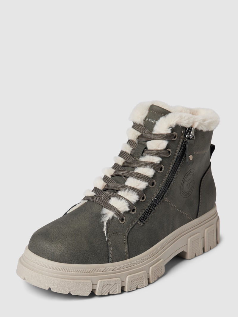 Boots mit Kunstfellbesatz in anthrazit