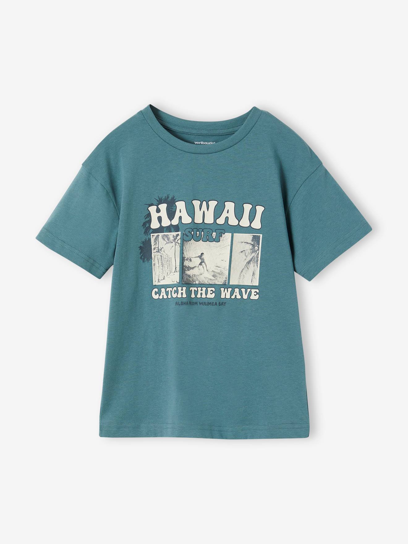Vertbaudet Jungen T-Shirt mit Fotoprint, Recycling-Baumwolle - aqua