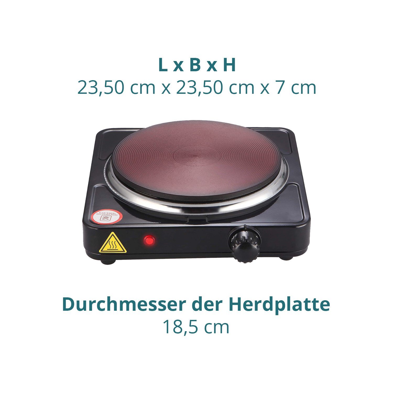 SLABO Einzelkochplatte elektro Kochfeld einzelkochplatte Einzel Kochplatte Herd 1500W