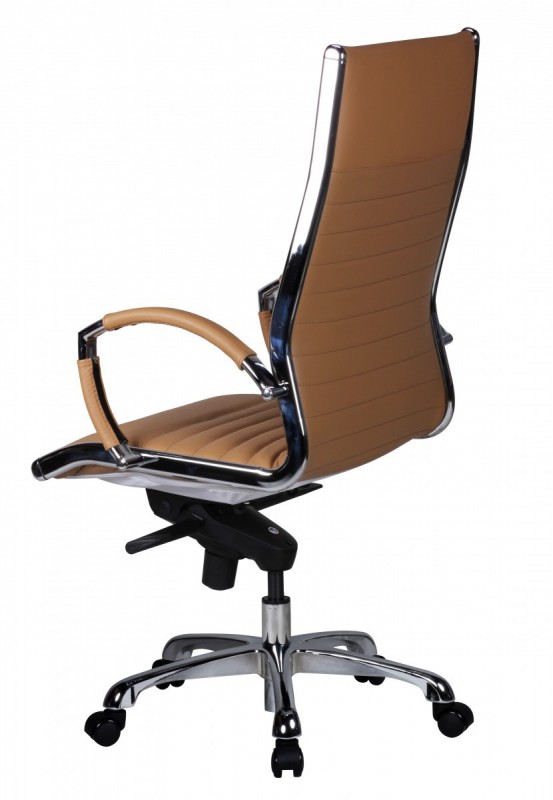 Amstyle Chefsessel Leder caramel - Bürostuhl 5-Punkt Multiblock-Mechanik