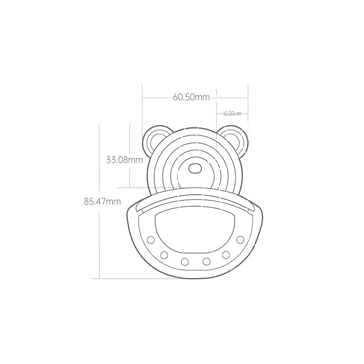 2PCS Baby-Silikon-Beißring Bären-Komfortspielzeug