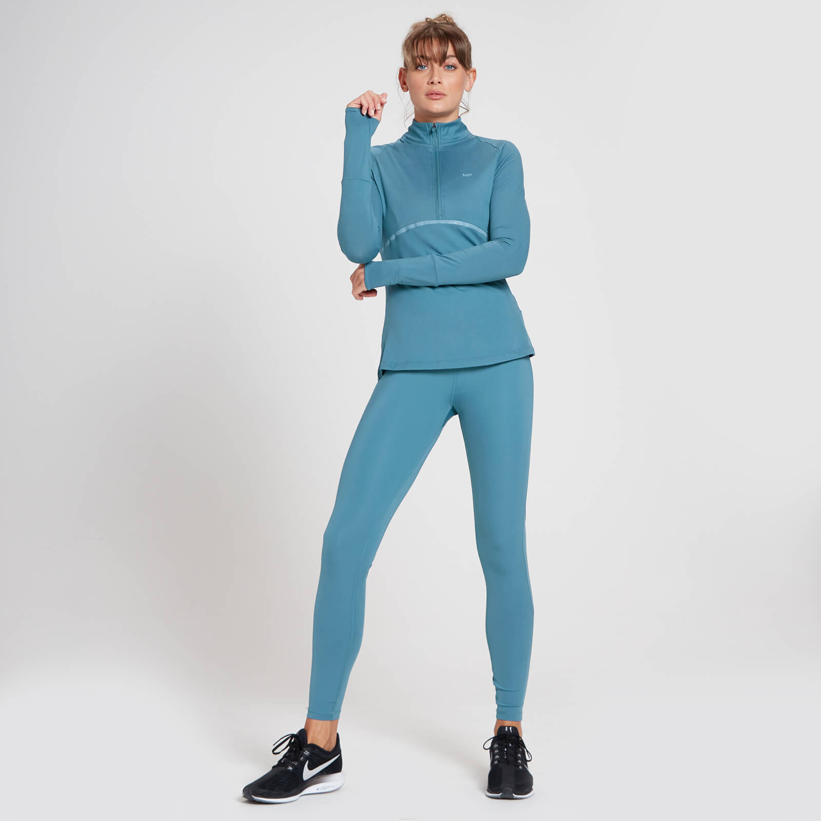 Haut à fermeture éclair ¼ MP Velocity Ultra pour femmes – Bleu gris