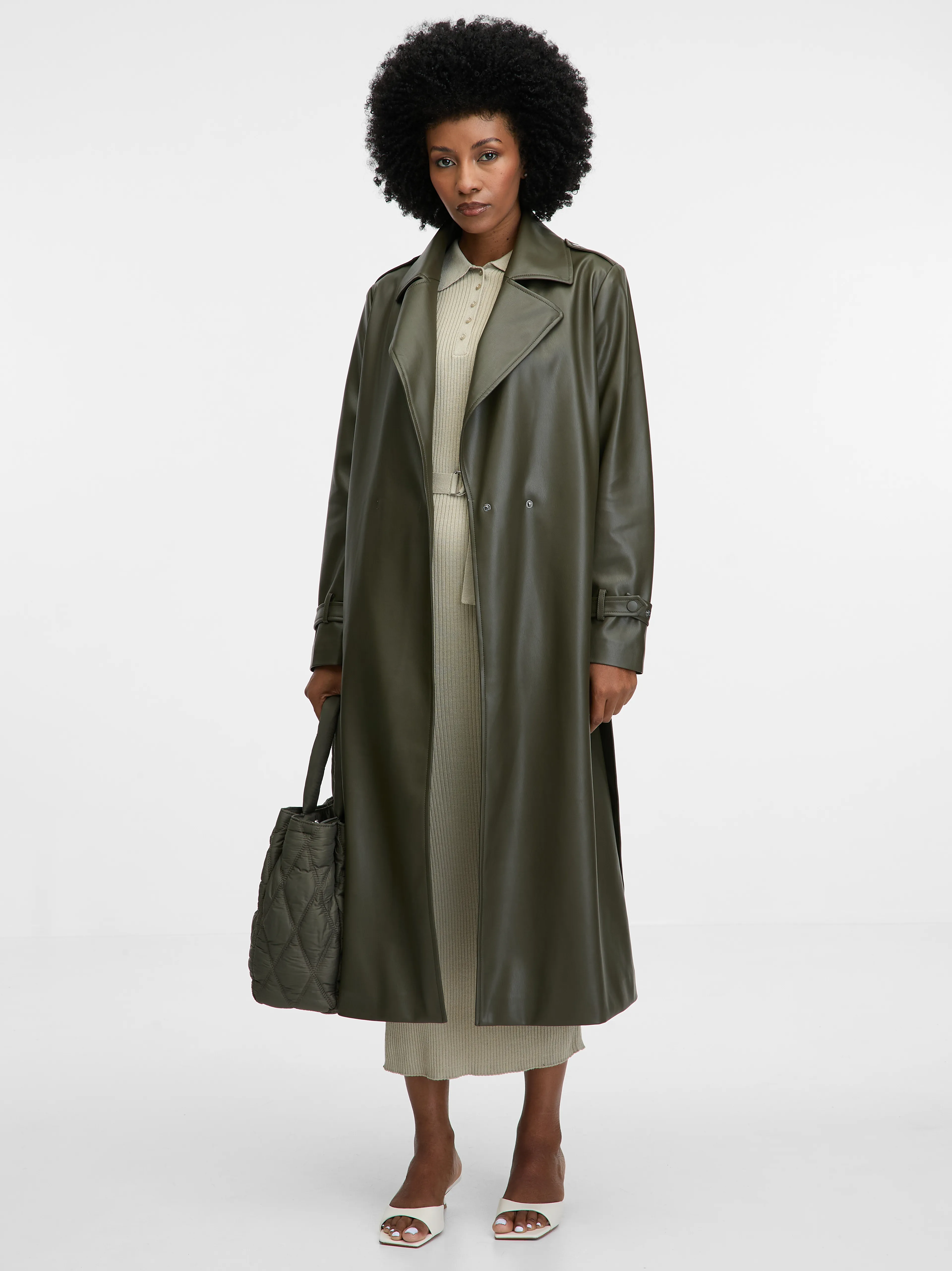 Khakifarbener Damen-Trenchcoat ORSAY