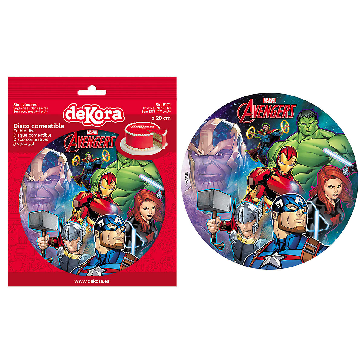 Essbare Tortenaufleger Avengers Hulk Captain America 20cm