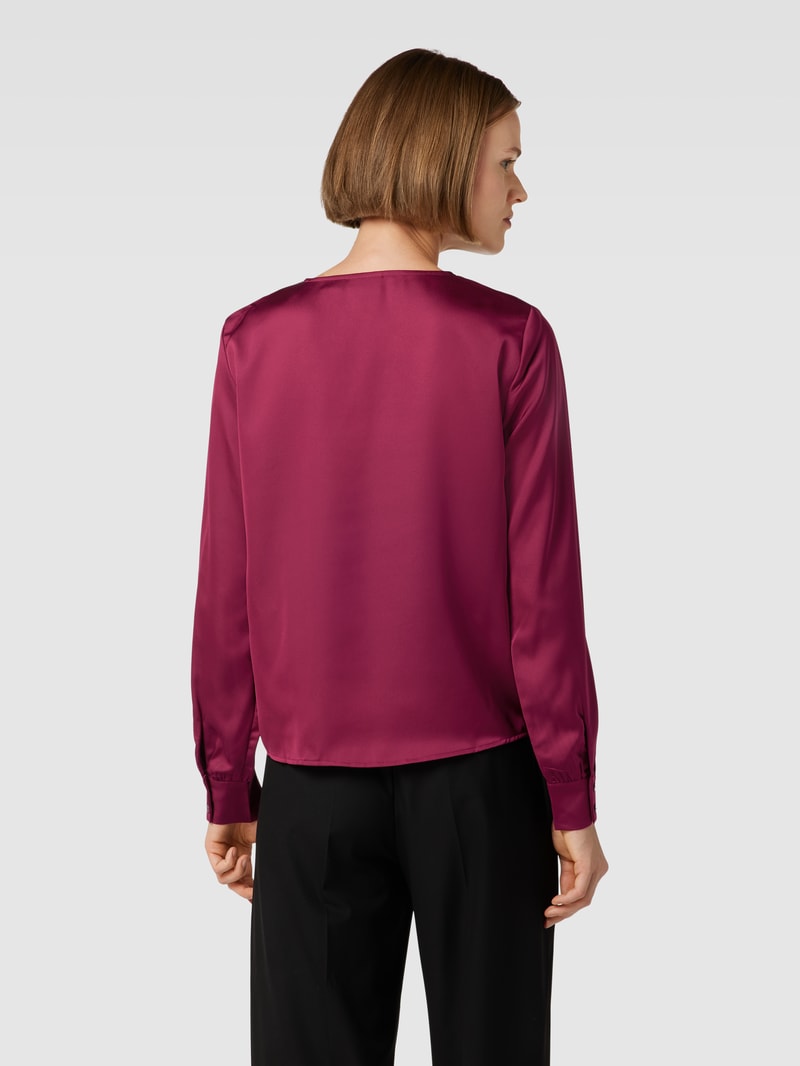 Bluse mit V-Ausschnitt Modell 'ELLETTE' in bordeaux rot