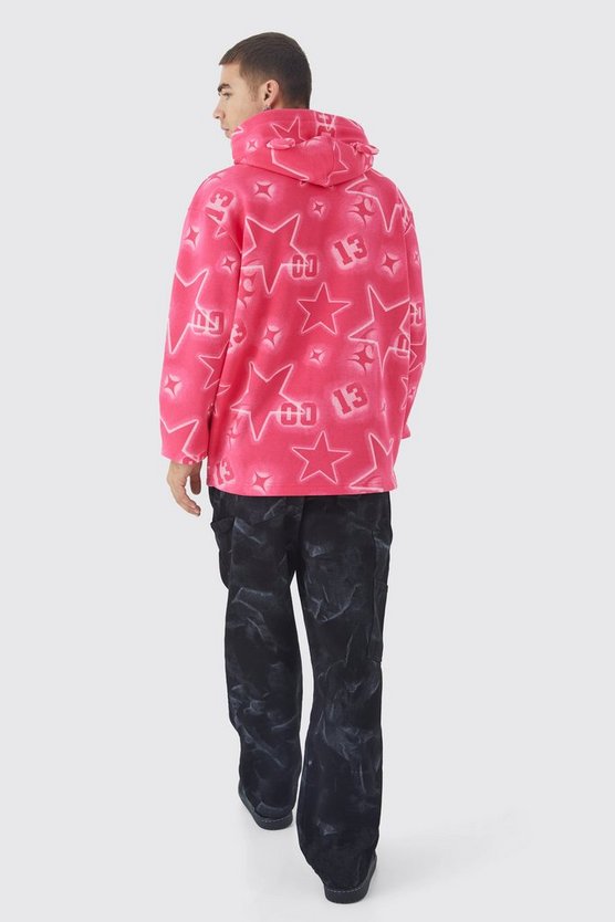 Oversize Hoodie mit Graffiti-Ohren