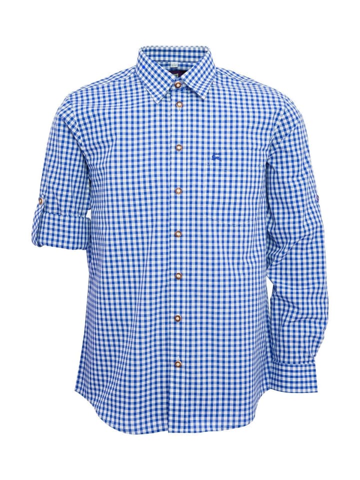 OS-Trachten Trachtenhemd 120001-2602 in blau günstig kaufen