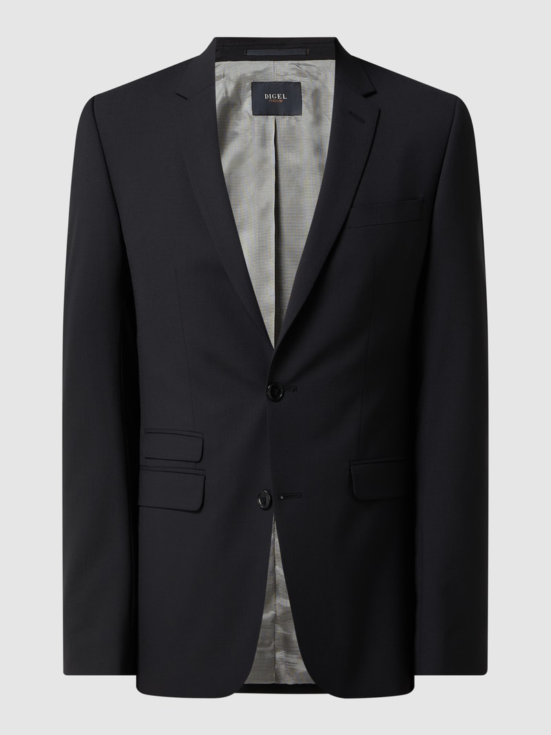 Extra Slim Fit 2-Knopf-Sakko mit Schurwoll-Anteil in schwarz