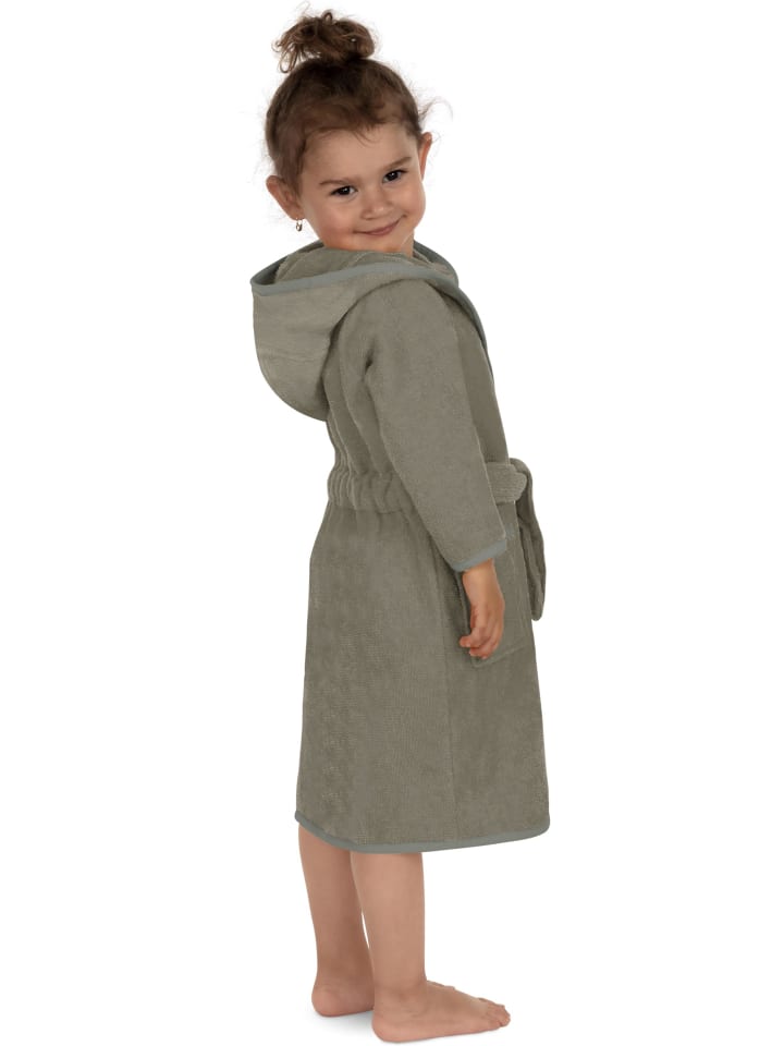 normani Frottee Kinderbademantel aus Bio-Baumwolle in Beige günstig kaufen