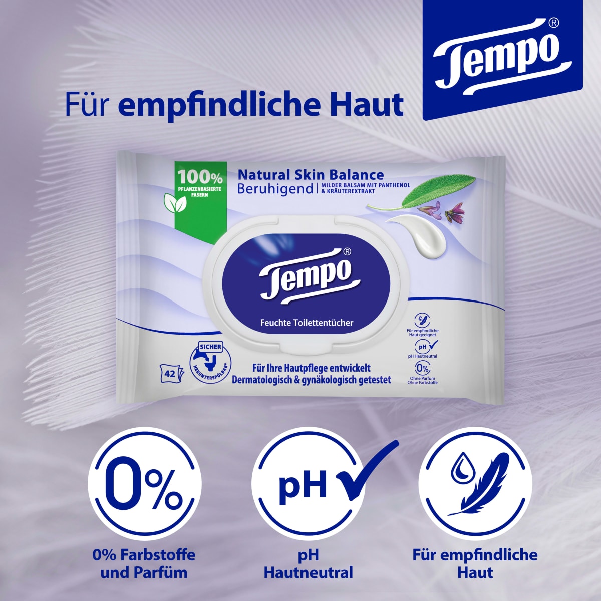 Feuchtes Toilettenpapier Natural Skin Balance, 42 St
