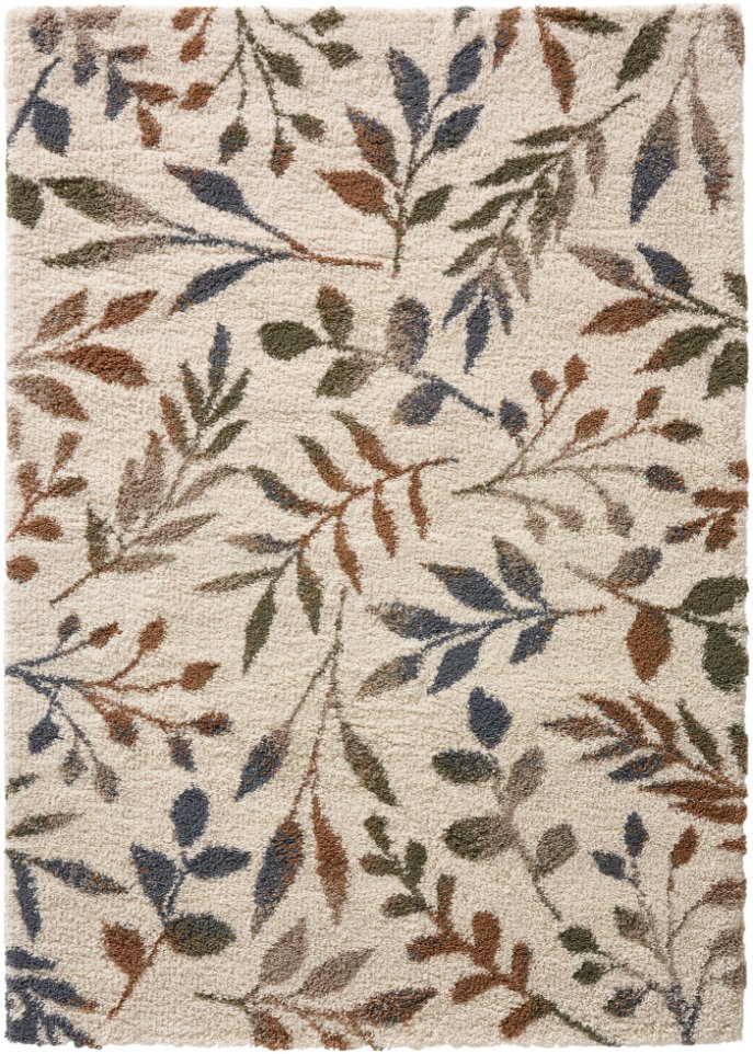 Hochflor Teppich mit floraler Musterung