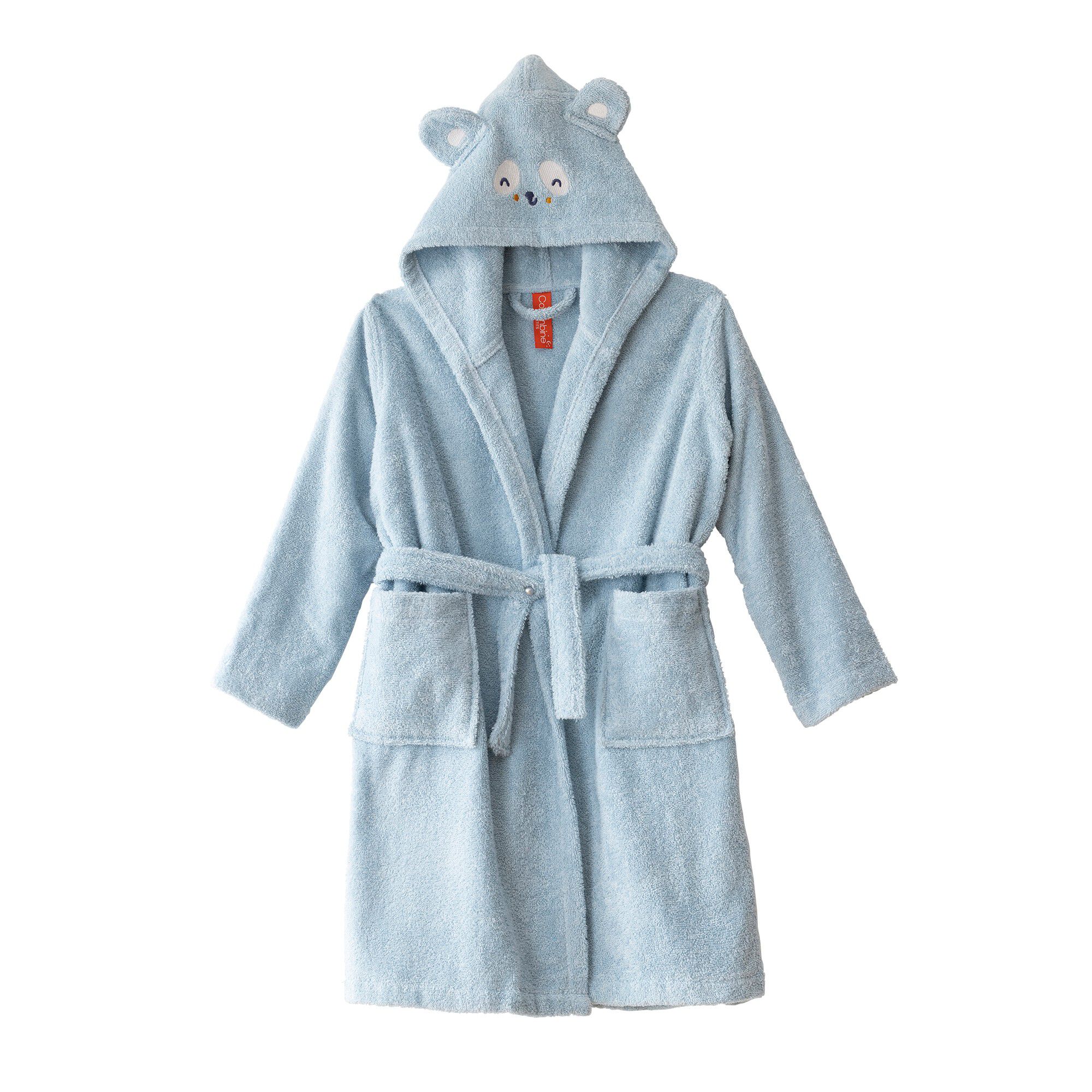 Peignoir de bain enfant panda à capuche éponge coton