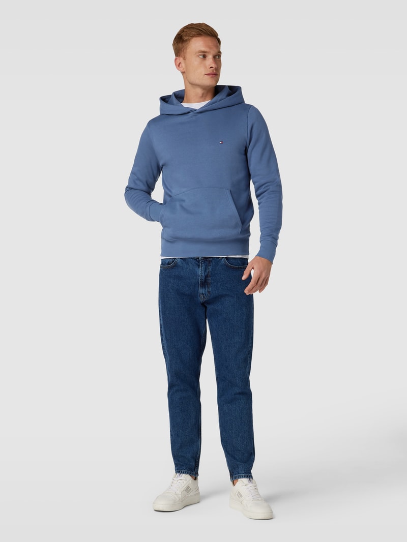 Hoodie mit Logo-Stitching Modell 'FLAG' in jeans